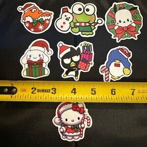 Lot of 7 hello kitty & friends Christmas vinyl stickers